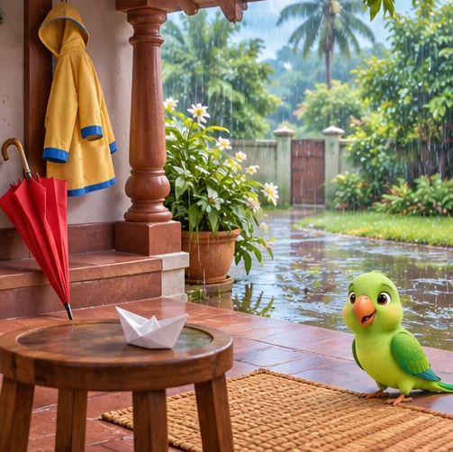 Illustrated setting for Sentences & stories